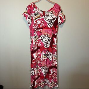 Jams World Aloha Hawaiian Royal Hotel Dress Pink Large